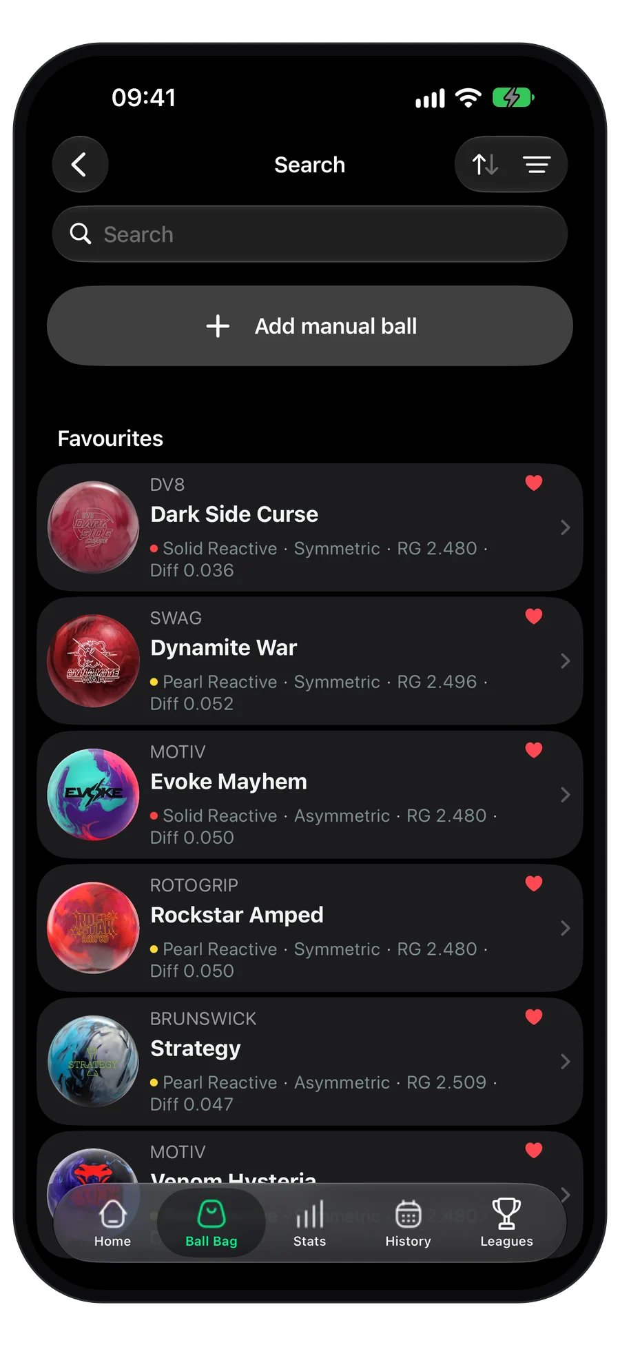 Online ball database